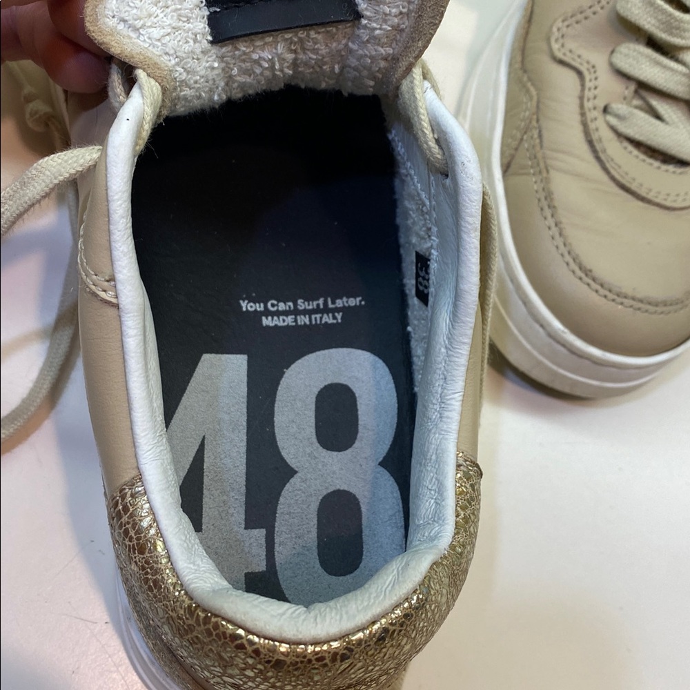 P448 Sneaker Low Top Lace Up Tan & Rose Gold EU 38 - Picture 8 of 11